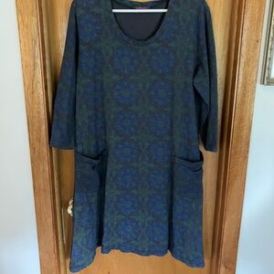 Fresh Produce Blue Boxy 3/4 Sleeve Tunic dress size XL
